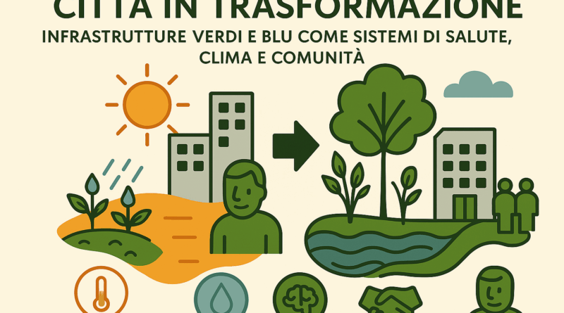 CITTA’ IN TRASFORMAZIONE: LE INFRASTRUTTURE VERDI E BLU COME SISTEMI DI SALUTE, CLIMA E COMUNITA’
