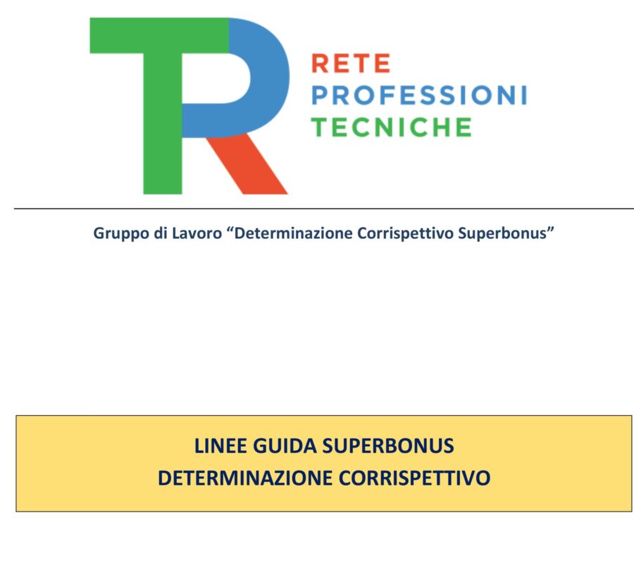 Linee guida corrispettivo dovuto al professionista Superbonus (solo SOCI iscritti)