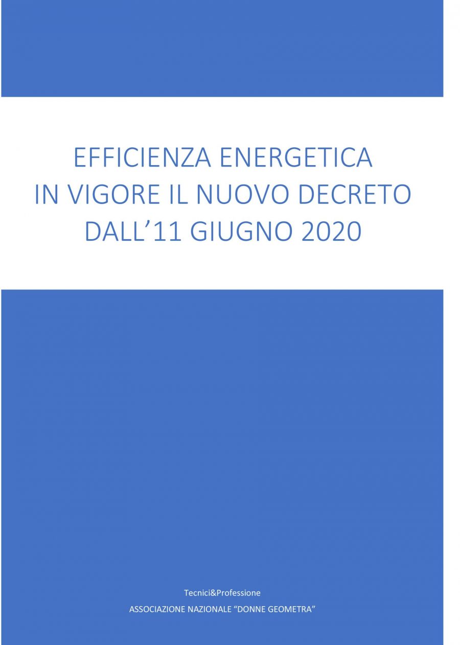 RISERVATO: EFFICIENZA ENERGETICA