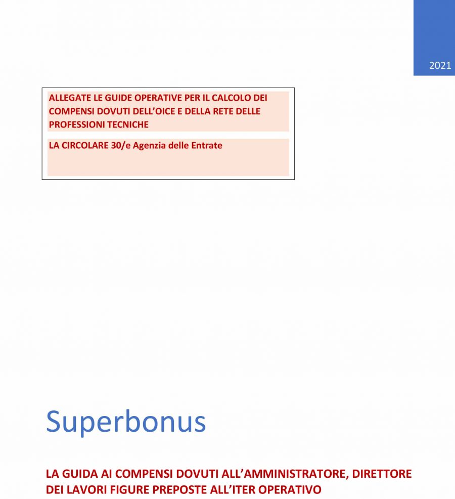 Superbonus Guida ai Compensi (solo SOCI iscritti)