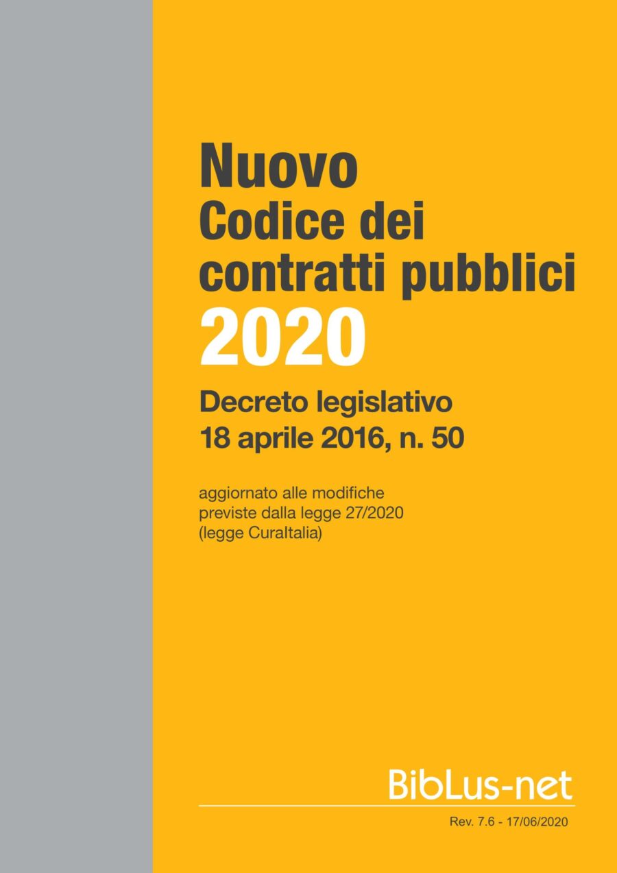 RISERVATO: CODICE APPALTI DL50 REV. 2020